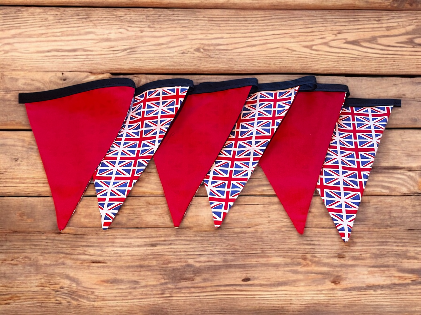 Large Union Jack Bunting for Street Parties, Garden Parties, VE Day Celebrations - Double Sided Hand Made Bunting - 4 Metres
