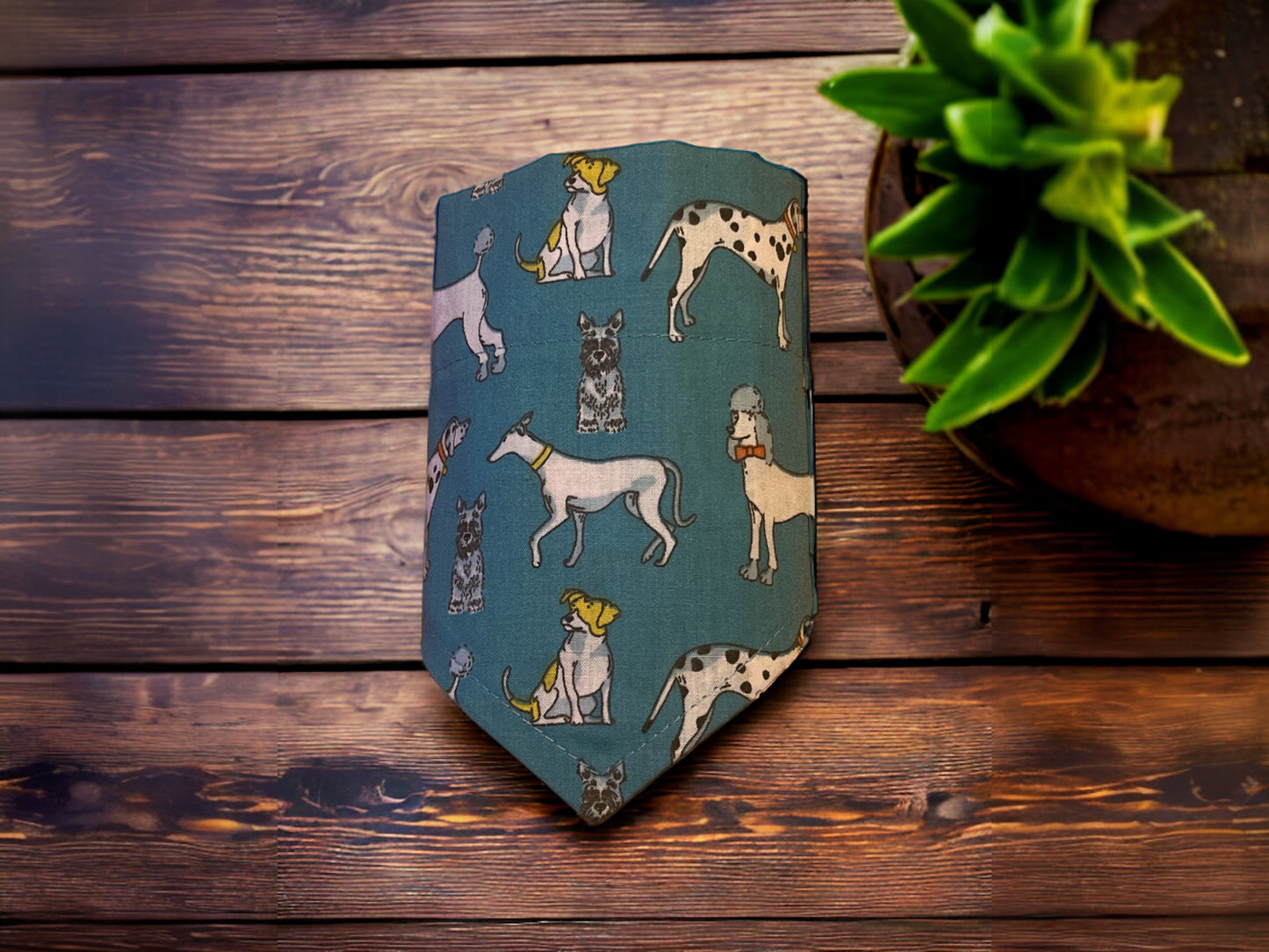 Dog bandana featuring Poodles and Dalmations on Blue background