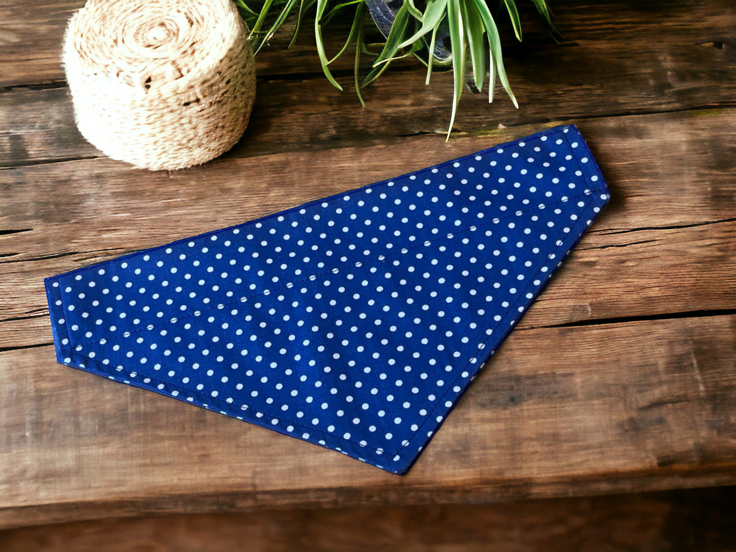 Dog bandana in Polka Dot design - Royal Blue/White  Polka dots