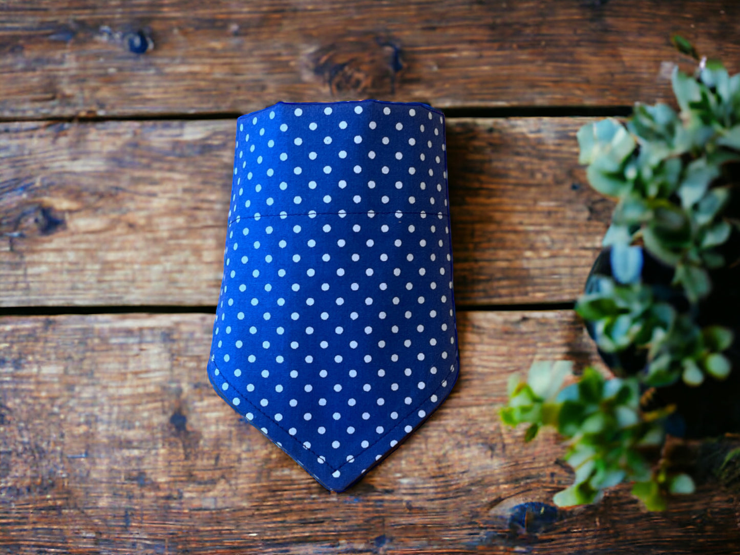 Dog bandana in Polka Dot design - Royal Blue/White  Polka dots