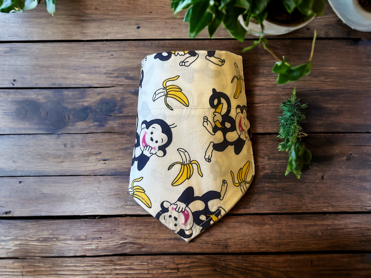 Dog bandana In Cheeky Monkey design  - Cream