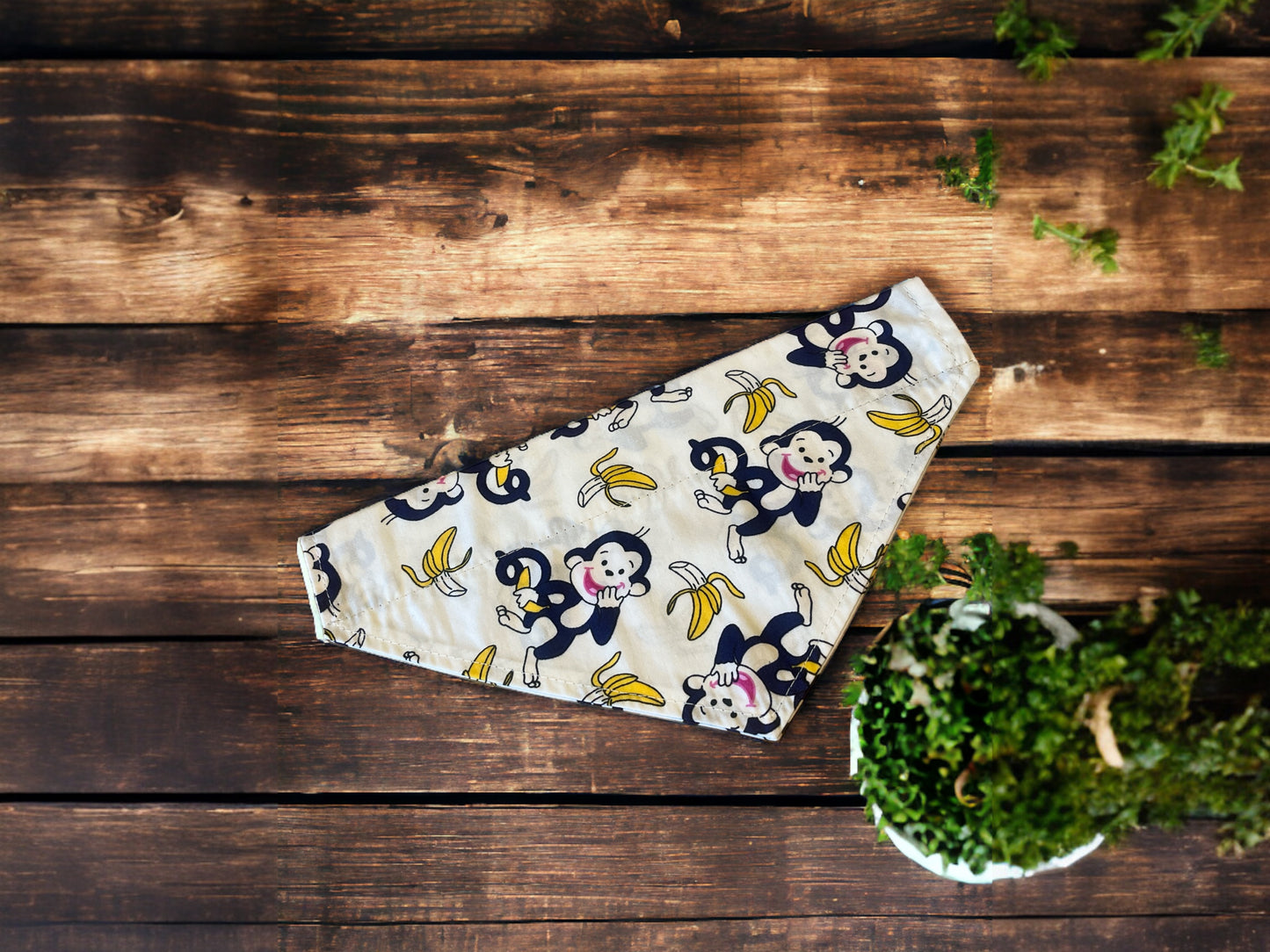 Dog bandana In Cheeky Monkey design  - Cream