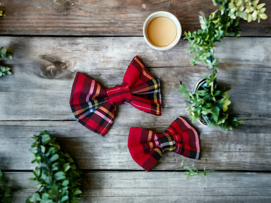 Red Tartan Dog Bow Tie - Royal Stewart