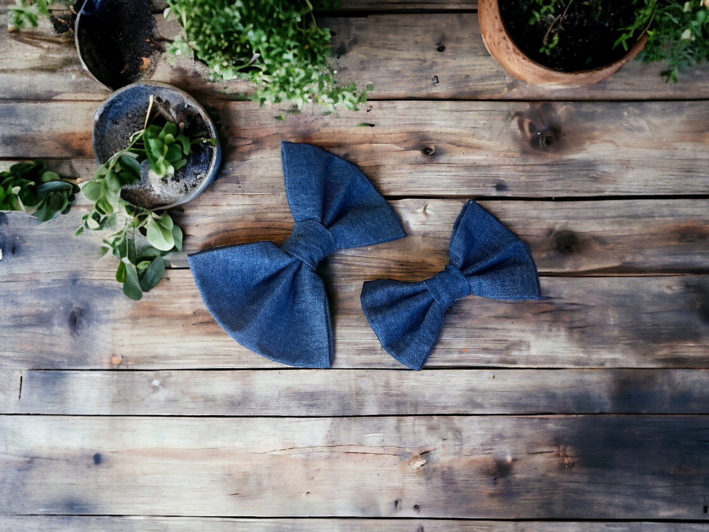 Dog Bow Tie - Quality Denim fabric