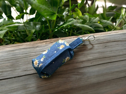 Doggy Poo Bag holder in a pretty Daisy Denim design