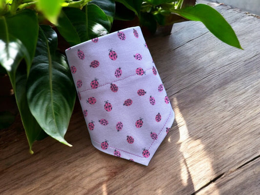 Dog Bandana in a beautiful Ladybird design - Pink