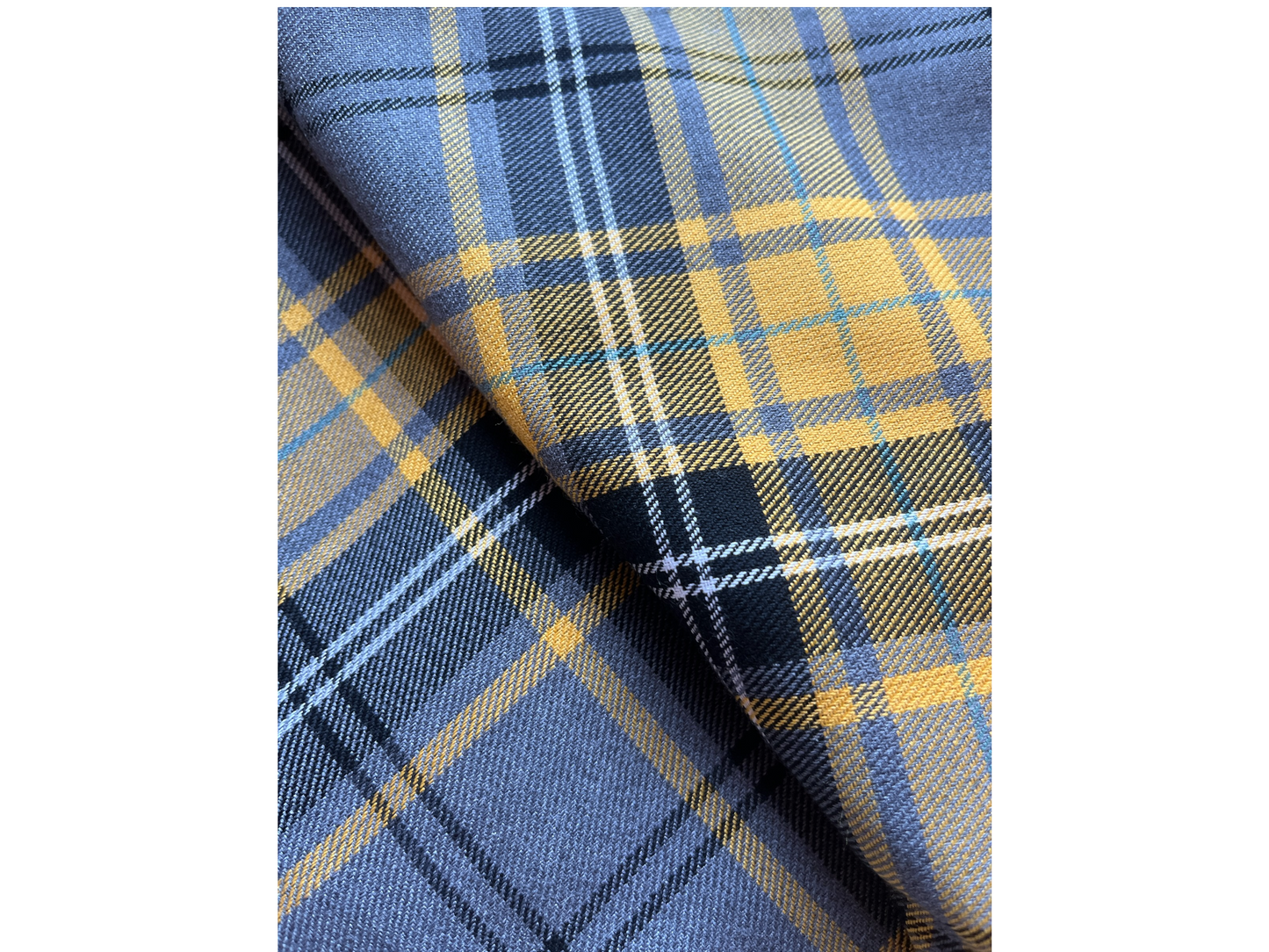 Dog Bow Tie in Polyviscose Tartan Fabric – Yellow & Grey Scottish Plaid Check