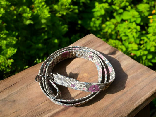 Stylish and Pretty Floral Dog Lead in Purple Pink and Blue Matching Lead available