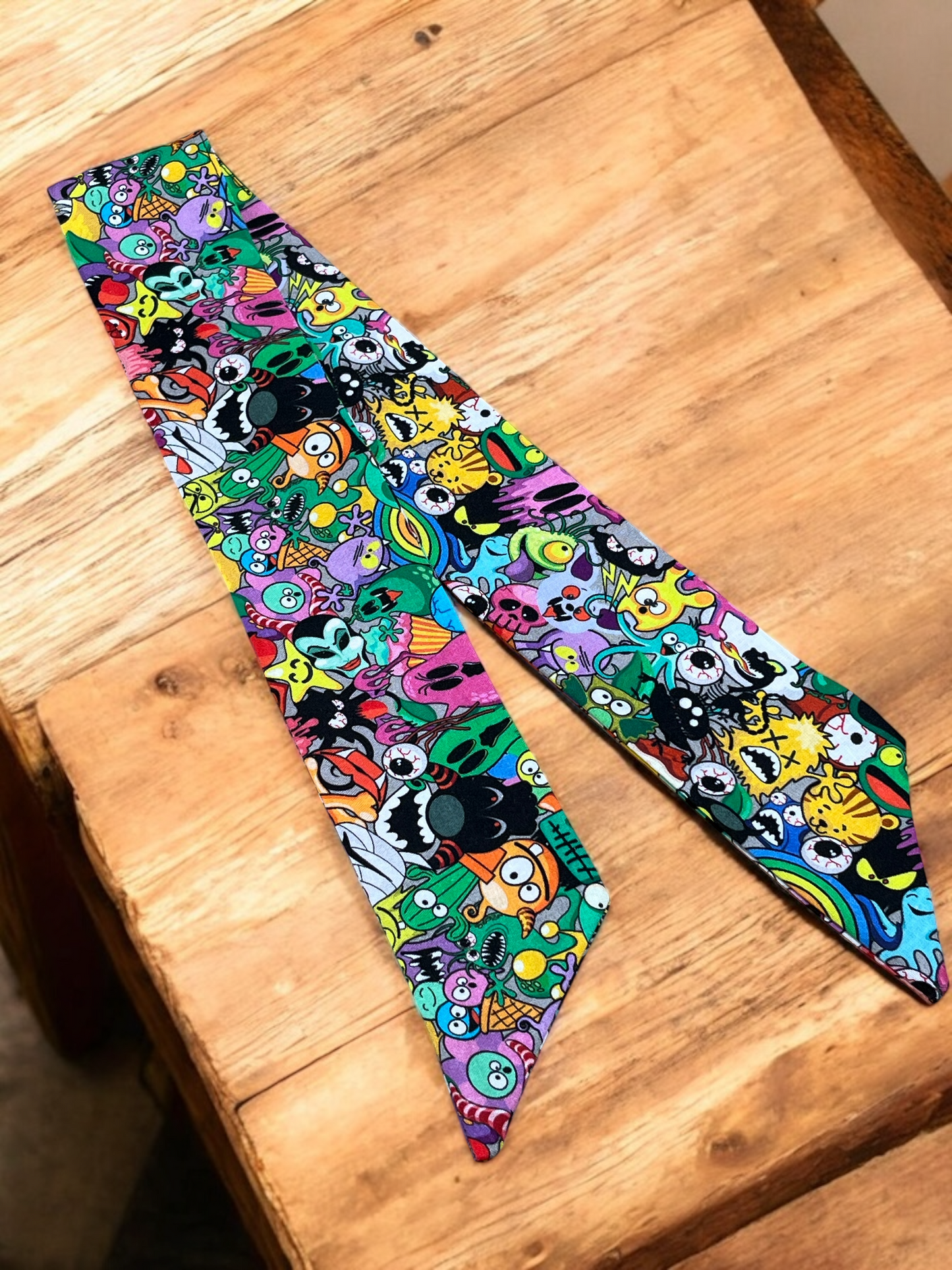 Vintage Style Wired Headband - Scarf - Hair Wrap - Rockabilly - Vibrant Monsters